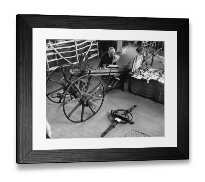 Framed Print : Agricultural Machinery : A poachers trap and an old Kent plough. Some of these Framed Print : Agricultural Machinery : A poachers trap and an old Kent plough. Some of these