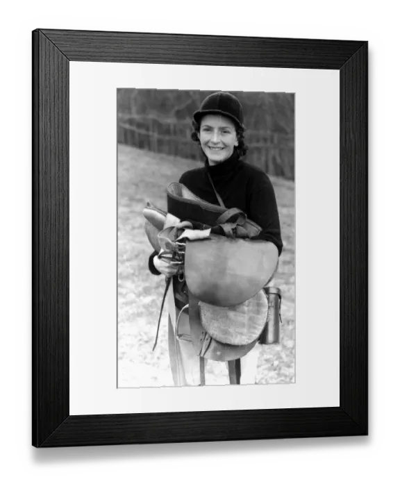 Framed Print : John Topham slide show John Topham presentation Topham lecture Young lady rider with