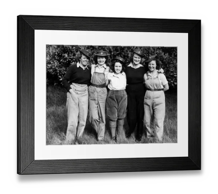 Framed Print : Home Front. Land girls in Kent Framed Print : Home Front. Land girls in Kent