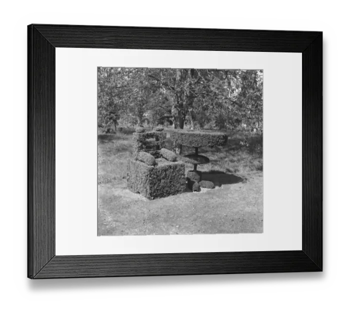 Framed Print : The topiary figures at Hever Castle. 1938