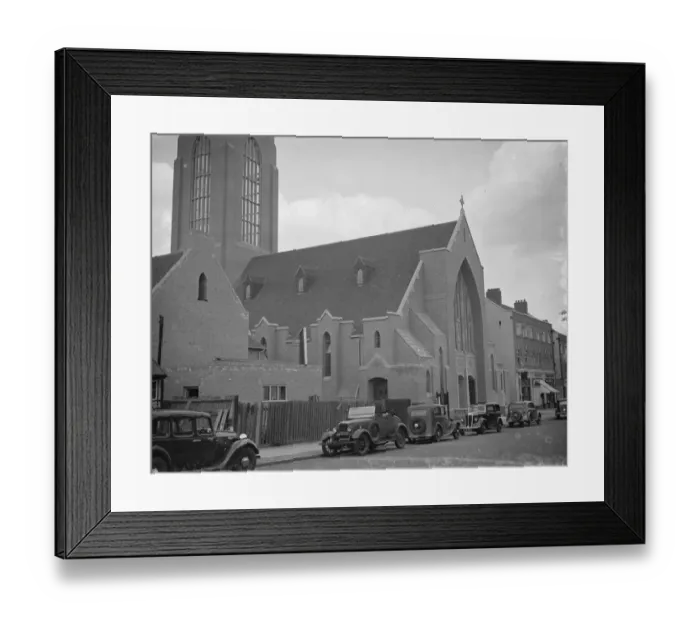 Framed Print : An exterior view of St Edmunds Catholic Church in Beckenham, Kent. 1938