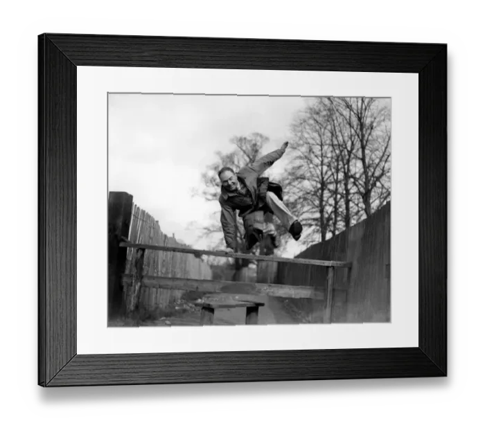 Framed Print : John Topham jumping a style 1936 ?John Topham / TopFoto Framed Print : John Topham jumping a style 1936 ?John Topham / TopFoto