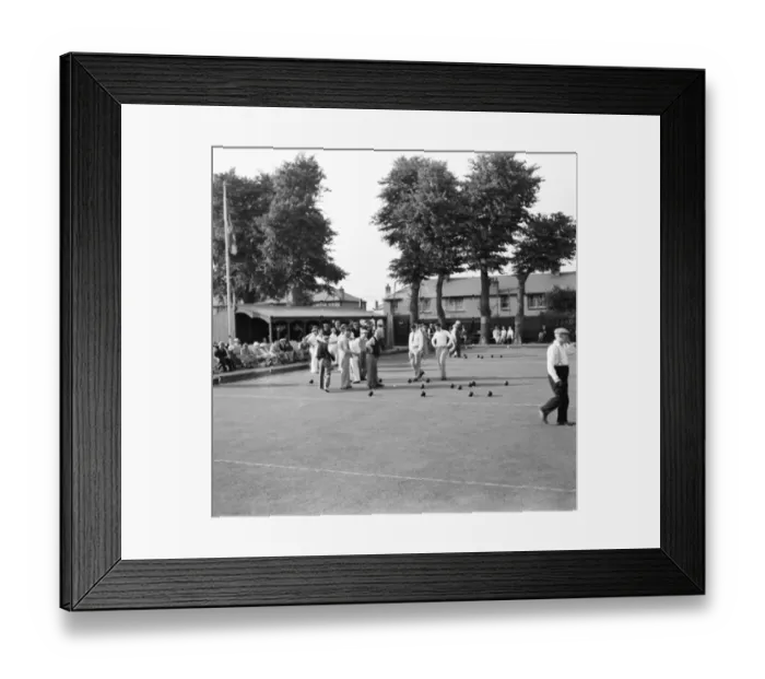 Framed Print : The bowls green at Swanscombe. 1935 Framed Print : The bowls green at Swanscombe. 1935