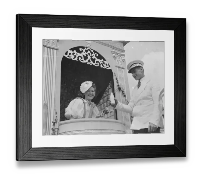 Framed Print : The Gravesend Carnival procession in Kent. The milkman and the maid Framed Print : The Gravesend Carnival procession in Kent. The milkman and the maid