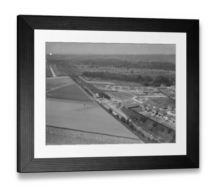 Framed Print : An aerial view of Albany Park train station in Kent. 1939 Framed Print : An aerial view of Albany Park train station in Kent. 1939