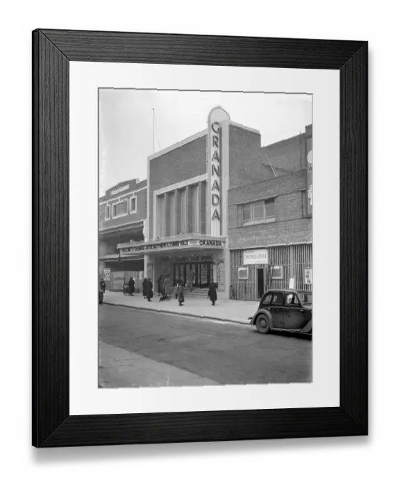 Framed Print : The exterior of the Granada cinema on the day of its opening at Welling in Kent