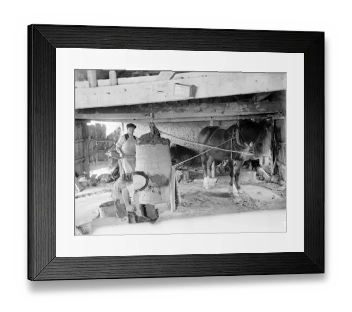 Framed Print : Horse mill bricks. 1935 Framed Print : Horse mill bricks. 1935