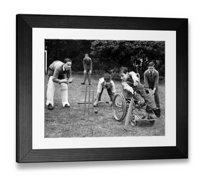 Framed Print : The boy in he wheel-chair is eleven year old, Stephen Thoms and he is a pupil a