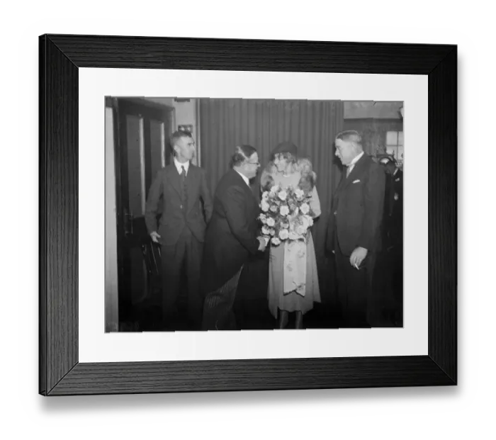 Framed Print : Mrs Galbraith opens Sidcup Shopping Week. 13 October 1938 Framed Print : Mrs Galbraith opens Sidcup Shopping Week. 13 October 1938