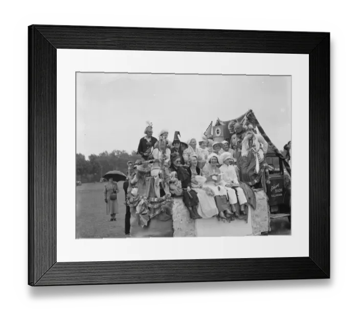 Framed Print : The Gillingham Carnival in Kent. Womens club float. 1939 Framed Print : The Gillingham Carnival in Kent. Womens club float. 1939