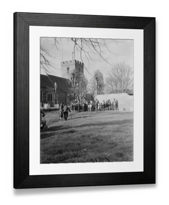 Framed Print : Armistice memorial service in Wickhambreaux, Kent. 6 November 1938