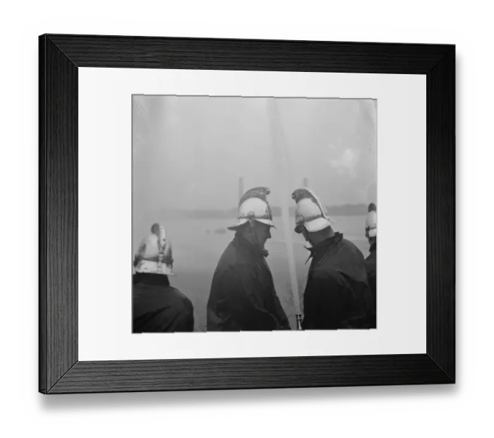Framed Print : Firemen give demonstration at the fire brigade display in Dartford, Kent Framed Print : Firemen give demonstration at the fire brigade display in Dartford, Kent