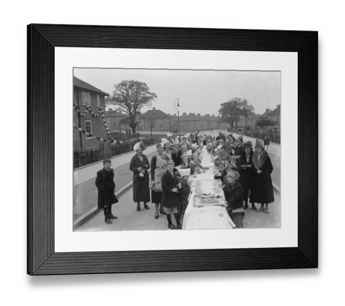 Framed Print : Coronation teas in Mottingham, to celebrate the coronation of King George VI Framed Print : Coronation teas in Mottingham, to celebrate the coronation of King George VI