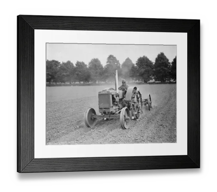 Framed Print : Tractor, driver wearing helmet and goggles. 1937 Framed Print : Tractor, driver wearing helmet and goggles. 1937