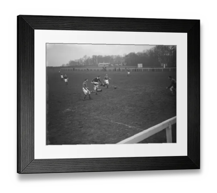 Framed Print : Football Match : L P M Football Club versus Gravesend United Football Club, playing Framed Print : Football Match : L P M Football Club versus Gravesend United Football Club, playing