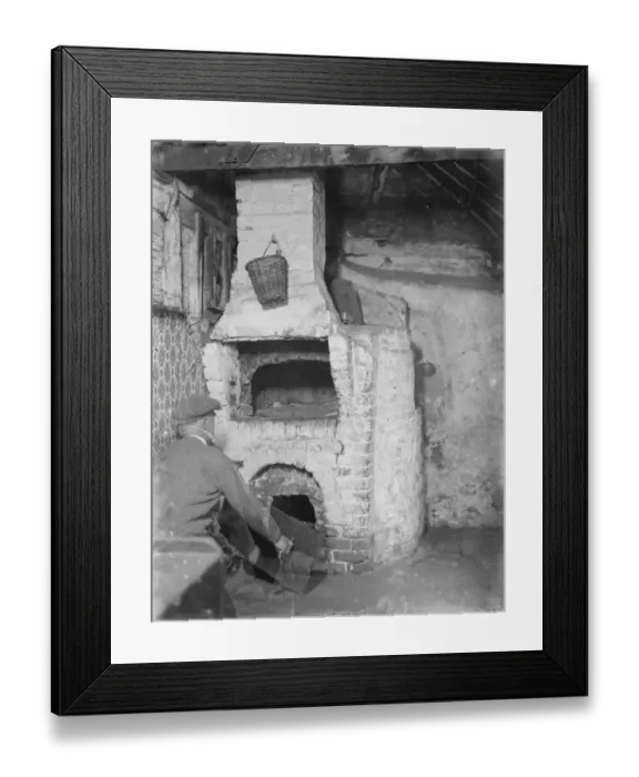 Framed Print : A tudor fire place in a building in Swanley, Kent. 1936 Framed Print : A tudor fire place in a building in Swanley, Kent. 1936