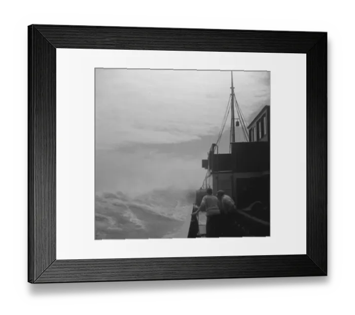 Framed Print : Steamship navigating through rough seas. 1936