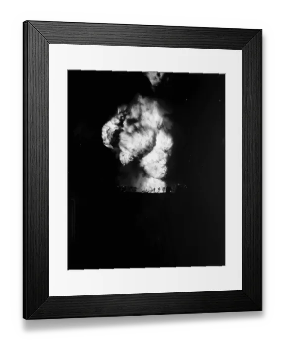 Framed Print : Flames and smoke from the fire at the tire dump in Ruxley, Kent. 2 June 1937 Framed Print : Flames and smoke from the fire at the tire dump in Ruxley, Kent. 2 June 1937
