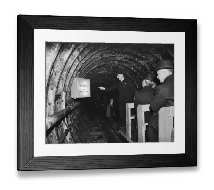 Framed Print : The construction of the Dartford Tunnel, where recently a pilot tunnel was completed Framed Print : The construction of the Dartford Tunnel, where recently a pilot tunnel was completed