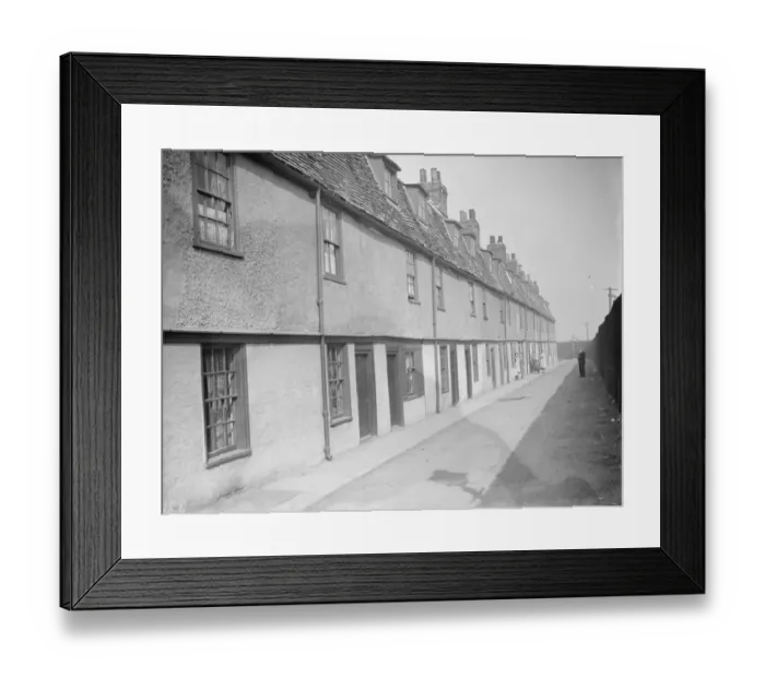 Framed Print : Dock Row in Northfleet, Kent - workers cottages. 1938 Framed Print : Dock Row in Northfleet, Kent - workers cottages. 1938