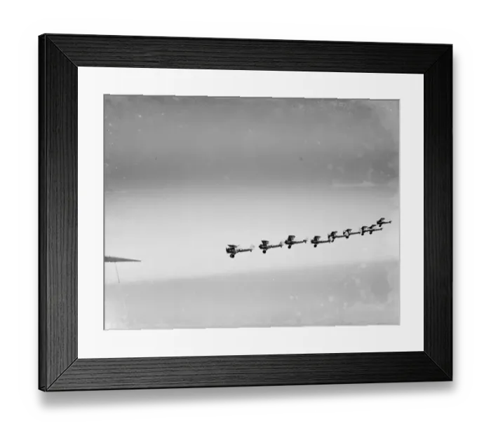 Framed Print : Bristol Bulldogs fighters of No 32 Squadron in formation flying over Biggin Hill