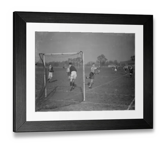 Framed Print : Boys playing Lacrosse at Sidcup County School, Kent. 12 February 1938 Framed Print : Boys playing Lacrosse at Sidcup County School, Kent. 12 February 1938