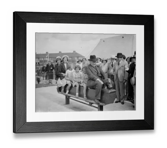 Framed Print : Sir Kingsley Wood opens Erith playground. 1937 Framed Print : Sir Kingsley Wood opens Erith playground. 1937