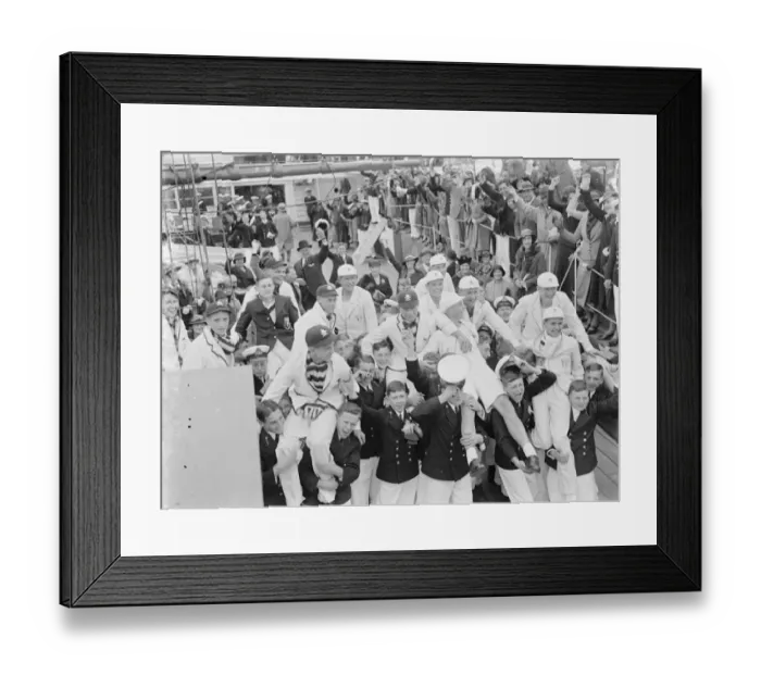 Framed Print : Prize Day on the HMS Worcester, the training ship of the Thames Nautical Training Framed Print : Prize Day on the HMS Worcester, the training ship of the Thames Nautical Training