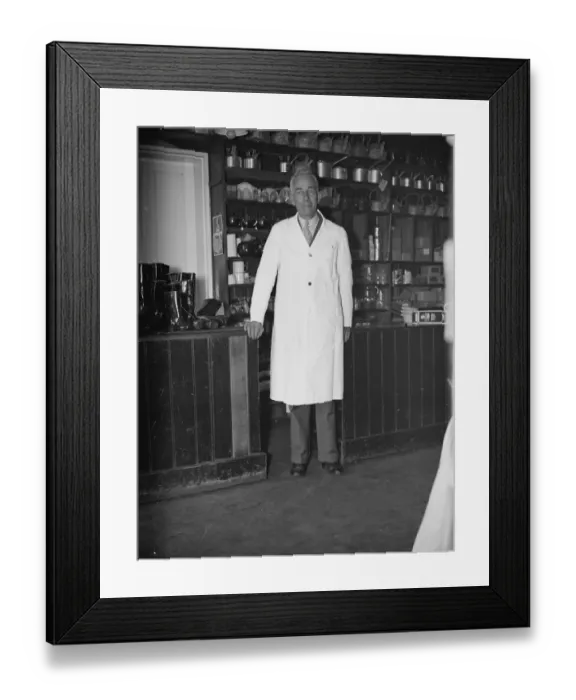 Framed Print : Mr George May, Postmaster of Downe, Kent. 1 October 1937 Framed Print : Mr George May, Postmaster of Downe, Kent. 1 October 1937