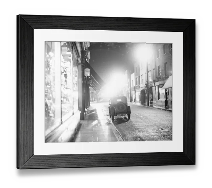 Framed Print : An evening view of the new street lighting in the high street in Dartford, Kent Framed Print : An evening view of the new street lighting in the high street in Dartford, Kent
