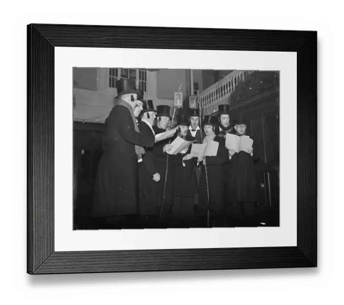 Framed Print : The Dartford Glee singers at the the Dickensian Ball. 1938 Framed Print : The Dartford Glee singers at the the Dickensian Ball. 1938
