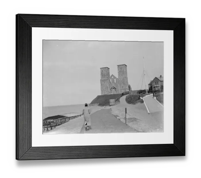 Framed Print : Reculvers Towers. 1937 Framed Print : Reculvers Towers. 1937