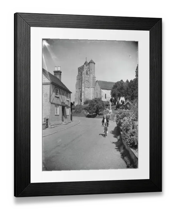 Framed Print : The Birling church and smithy near Meopham, Kent. 1939 Framed Print : The Birling church and smithy near Meopham, Kent. 1939
