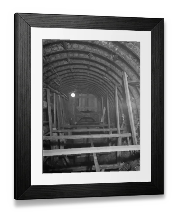Framed Print : The Dartford tunnel lift shafts. 1938