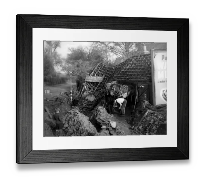 Framed Print : Bomb damage in a rural area in WWII Framed Print : Bomb damage in a rural area in WWII