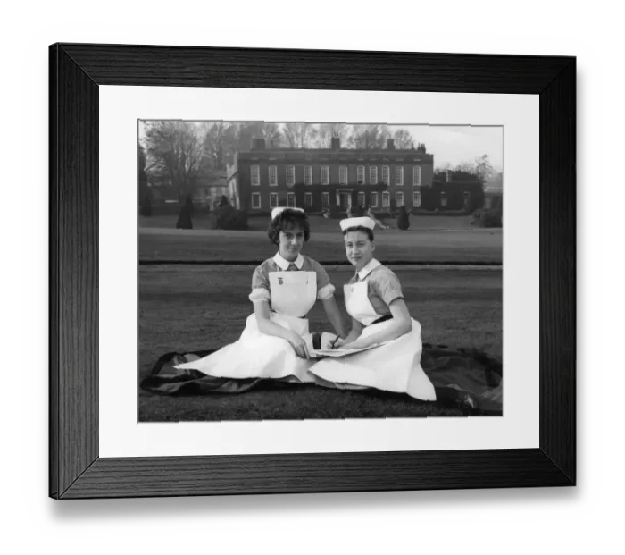 Framed Print : Sidcup Nurses are off to Australia Two nurses from Queen Marys Hospital in Sidcup Framed Print : Sidcup Nurses are off to Australia Two nurses from Queen Marys Hospital in Sidcup