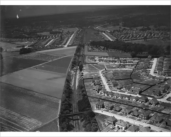 An aerial view of Albany Park train station in Kent. 1939