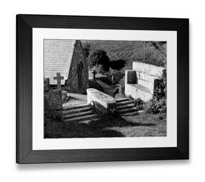 Framed Print : St Levan Church near Penzance, Cornwall The cattle grid has been in existence for Framed Print : St Levan Church near Penzance, Cornwall The cattle grid has been in existence for