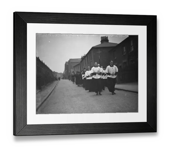 Framed Print : Religious procession during the Good Friday observances in Chislehurst, Kent Framed Print : Religious procession during the Good Friday observances in Chislehurst, Kent