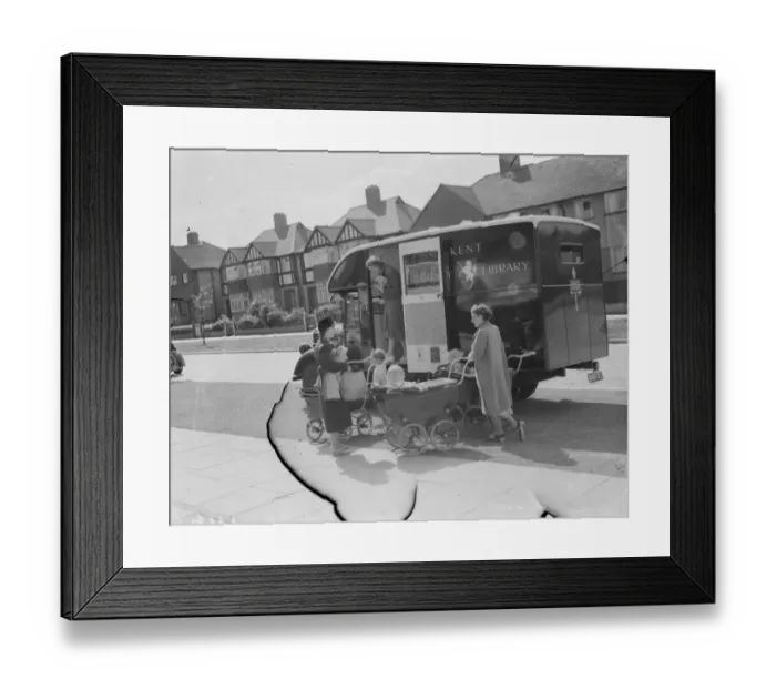 Framed Print : Visiting the Kent County mobile library. 1939 Framed Print : Visiting the Kent County mobile library. 1939