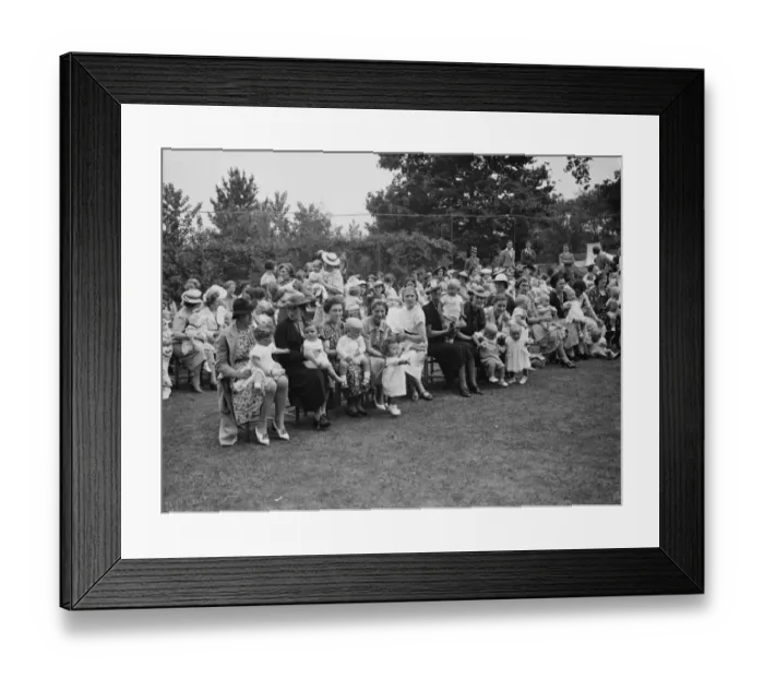 Framed Print : Orpington garden fete in Kent. The baby show. 1938 Framed Print : Orpington garden fete in Kent. The baby show. 1938