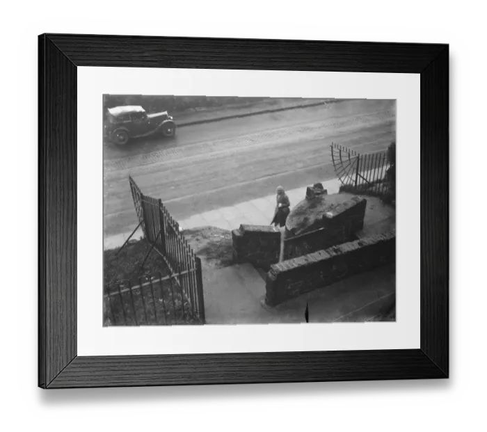 Framed Print : A dangerous footway in Crayford, Kent. 1936 Framed Print : A dangerous footway in Crayford, Kent. 1936