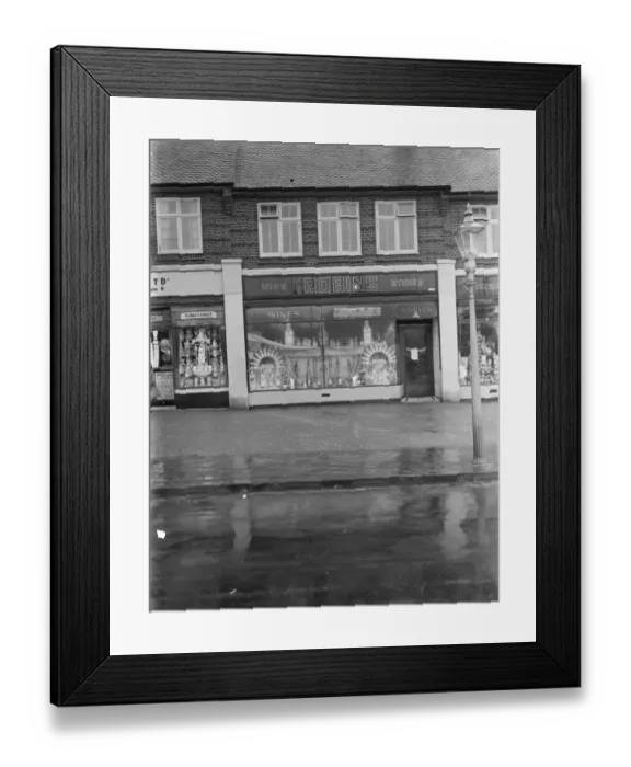 Framed Print : Robins store on Marechal Niel Parade in Sidcup, Kent. 1937 Framed Print : Robins store on Marechal Niel Parade in Sidcup, Kent. 1937
