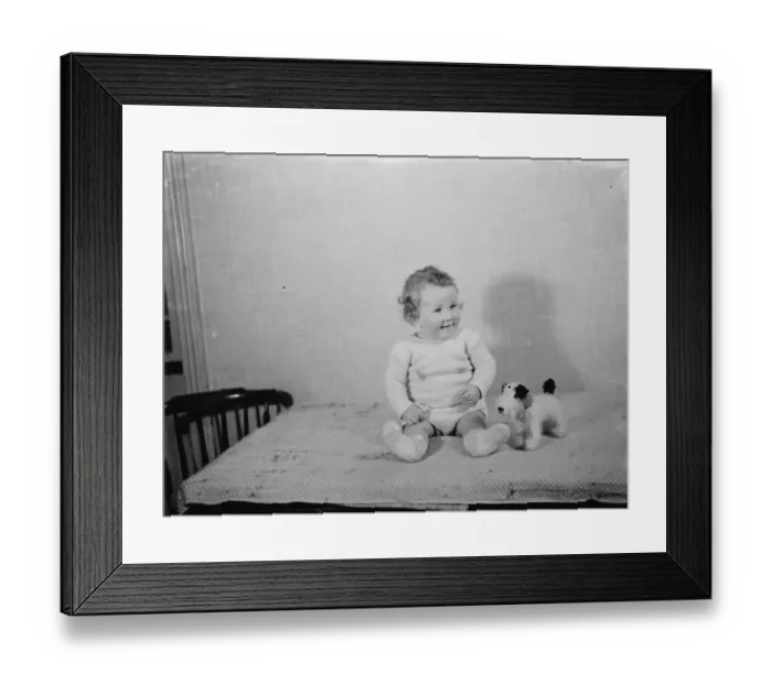 Framed Print : Baby Unwin of Sidcup, Kent. 1937 Framed Print : Baby Unwin of Sidcup, Kent. 1937