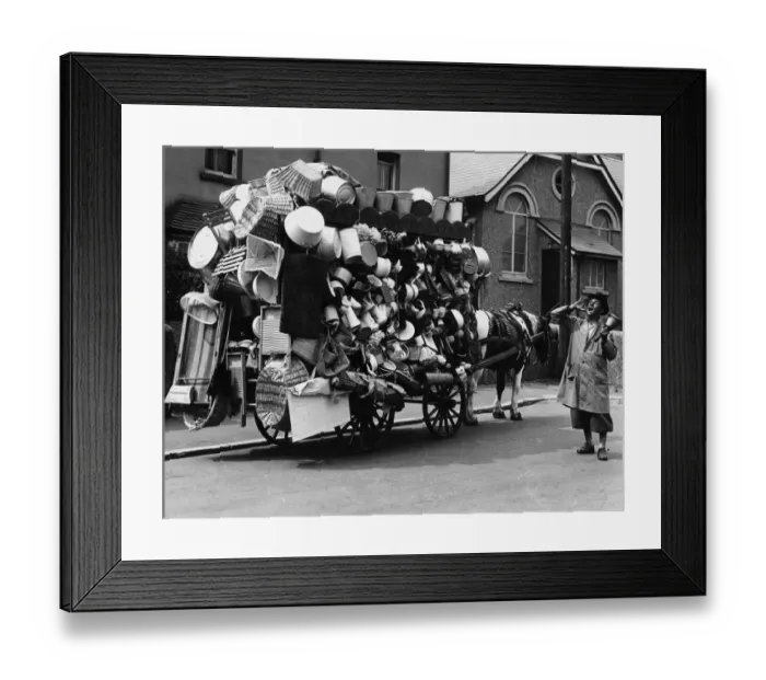 Framed Print : A travelling salesman, Devon 1935