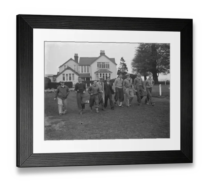 Framed Print : Millwall footballers enjoy a break from the pitch and relax on the Beckenham golf course Framed Print : Millwall footballers enjoy a break from the pitch and relax on the Beckenham golf course