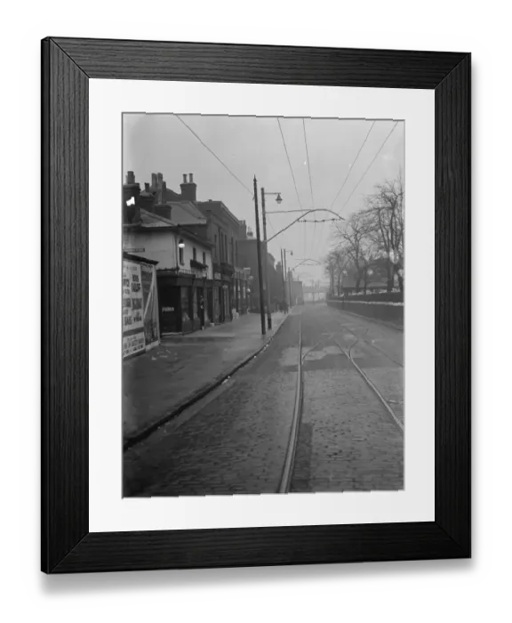 Framed Print : Overhead electrical trolleybus wires. 1937 Framed Print : Overhead electrical trolleybus wires. 1937