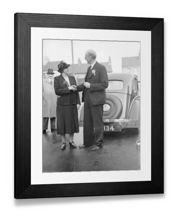 Framed Print : Mr Godfrey Mitchell, Conservative ( National goverment candidate ) and Mrs Janet Framed Print : Mr Godfrey Mitchell, Conservative ( National goverment candidate ) and Mrs Janet
