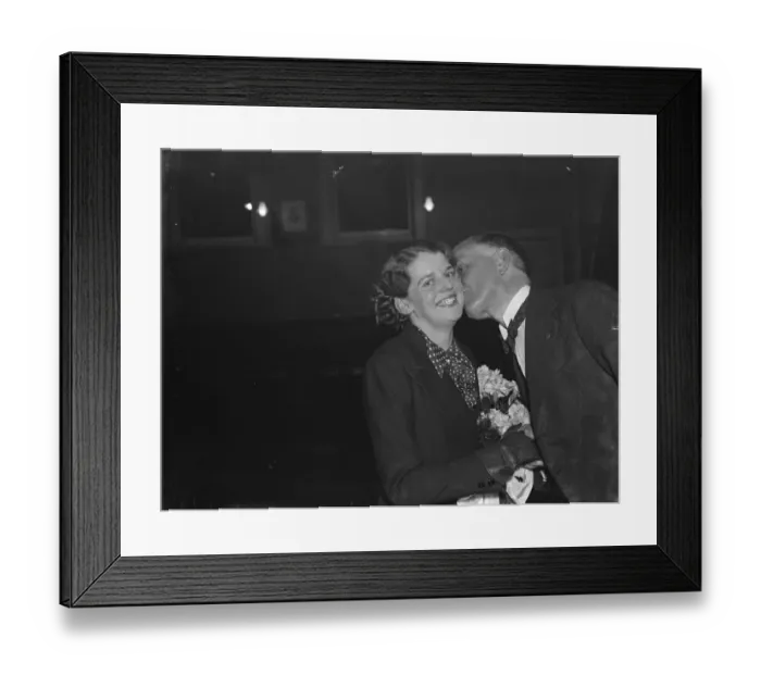 Framed Print : Beauty Queen Mrs Barbara Fox and Mayor of Dartford, Kent. 1937 Framed Print : Beauty Queen Mrs Barbara Fox and Mayor of Dartford, Kent. 1937