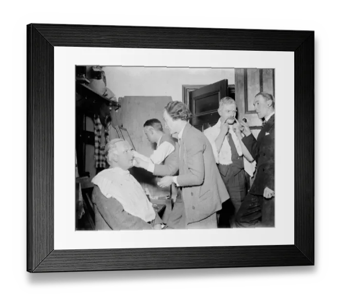 Framed Print : The Lamorbey play. The actors putting on make - up. 1935